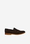 Brązowe loafersy męskie z dwoiny welurowej 10257-62