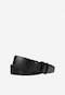 Black leather belt with black buckle 93064-51