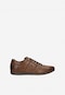 Jasnobrązowe sneakersy męskie ze skóry licowej 8087-52