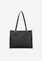 Black leather handbag with golden elements 80410-51