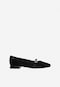 Black ballet flats with a patent strap over the instep 44051-71