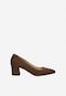 Brown velvet block-heeled shoes 9296-62