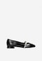 Black patent ballet flats with a golden strap 44051-81