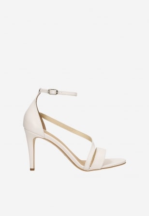 Białe sandały damskie na 9cm szpilce 76188-59