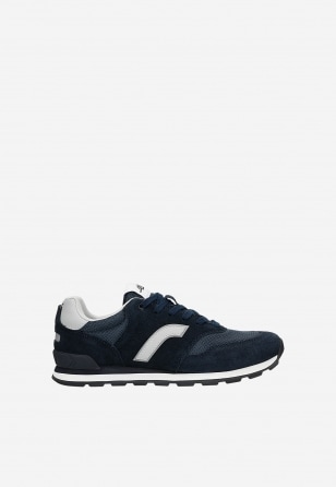 Granatowe sneakersy RELAKS z popielatymi wstawkami R34202-86