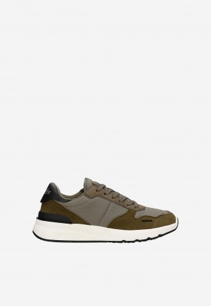 Męskie sneakersy RELAKS z kontrastową podeszwą i wstawkami z dwoiny welurowej R10116-87