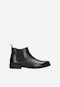 Ghete Chelsea  negre din piele cu inchidere la fermoar 20043-51