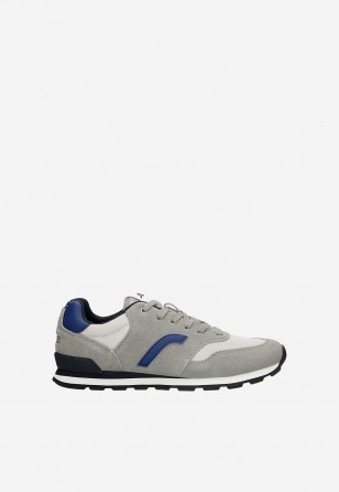 Popielato-niebieskie sneakersy RELAKS z niebieskimi detalami R34202-80