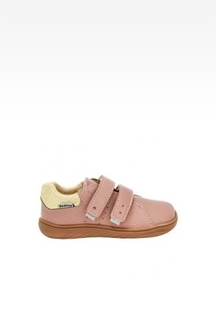 Różowe półbuty barefoot dla dziewczynki ze złotym zapiętkiem BARTEK 86003-55 86003-55