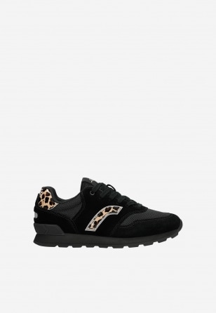 Czarne damskie sneakersy z panterką RELAKS R34202-82