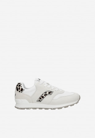 Białe sneakersy RELAKS z panterkowymi elementami R34202-69