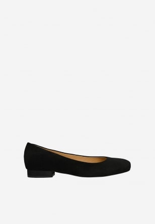 Czarne baleriny damskie na 2cm obcasie 44069-61