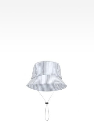 Kapelusz dziecięcy materiałowy w biało-niebieskie paski 85609-19