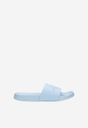 Niebieskie klapki damskie RELAKS z tłoczonym logo R34008-18