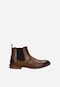 Men's brown leather ankle boots with decorative broguing 20042-53