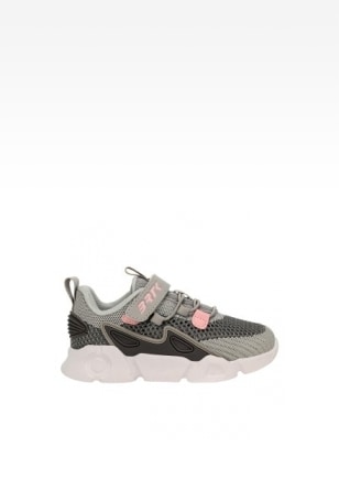 Popielate sneakersy z materiału dla dziewczynki BARTEK 87007-14 87007-14