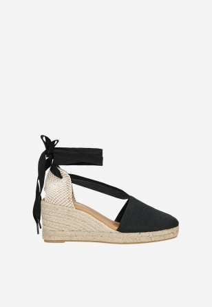 Czarne zabudowane espadryle damskie RELAKS R7600211