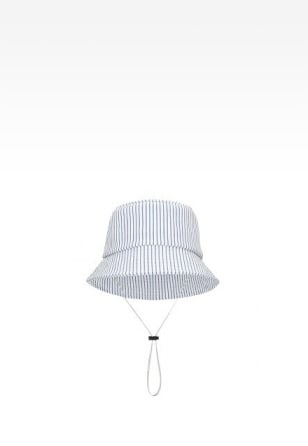Kapelusz dziecięcy materiałowy w biało-niebieskie paski 85609-19