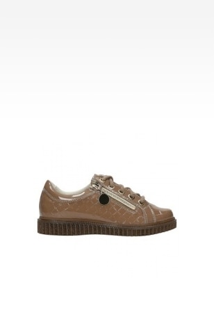 Brązowe lakierowane trampki dla dziewczynki z ozdobnym zamkiem BARTEK W-95618/SZ/1HJ II W-95618/SZ/1HJ II