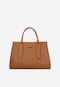 Brown leather handbag, satchel style 80199-52