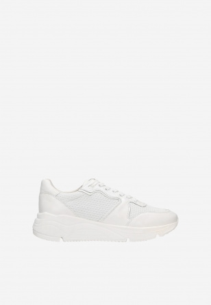 Białe sneakersy męskie z łączonych materiałów 46042-49
