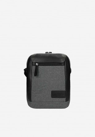 Torba męska na ramię ze skóry i materiału RELAKS R80009-40
