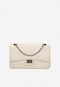 Light beige quilted handbag made of full-grain leather 80342-54