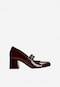 Burgundy patent Mary Jane shoes on a block heel 35143-35