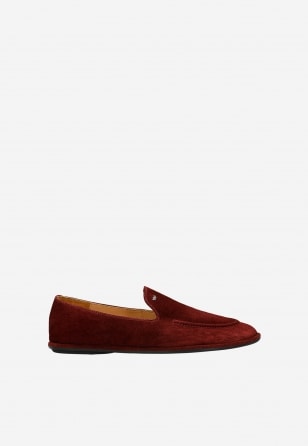 Bordowe loafersy damskie na niskiej podeszwie 46373-65