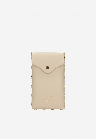 Jasnobeżowa torebka na telefon RELAKS R80302-54
