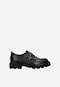 Černé kožené monk shoes s jednou přezkou 46350-50