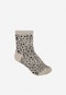 Béžovo-hnedé vysoké ponožky s leopardím vzorom 97075-83