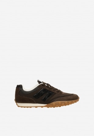 Sneakersy damskie w czekoladowym odcieniu 46374-82