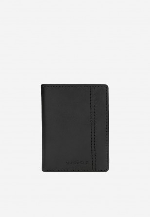 Mały czarny portfel męski ze skóry 91118-51