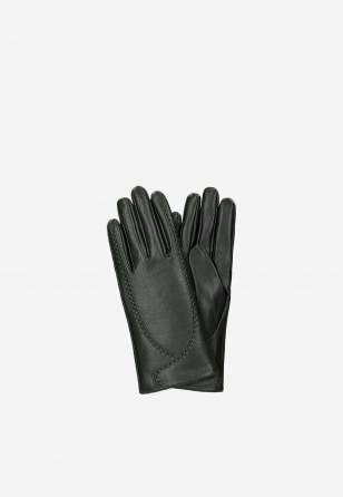 Zielone skórzane rękawiczki z funkcją Touch Screen 98125-57