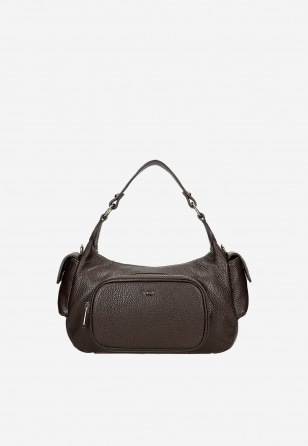 Ciemnobrązowa skórzana torebka damska 80458-52