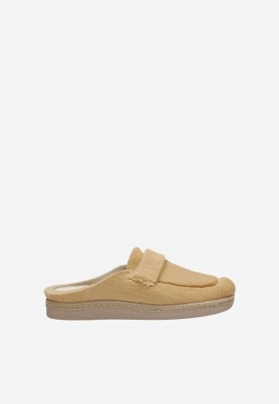 Brązowe kapcie RELAKS ze sztucznego futerka R34013-12