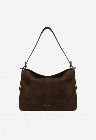 Brązowa czekoladowa torebka damska z dwoiny welurowej 80447-62