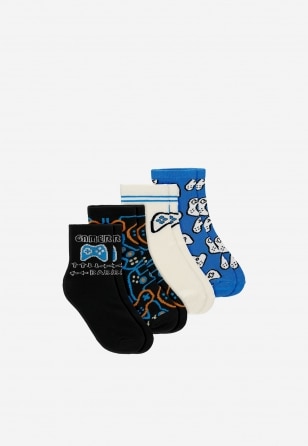 Zestaw dziecięcych skarpetek z motywem gamingowym - 4-pak 85703-46 85703-46