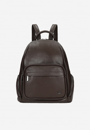 Czekoladowy skórzany plecak miejski 80253-52