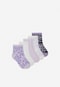 5-pack fialovo-bílých dívčích ponožek s leopardím vzorem BARTEK 85708-46 85708-46