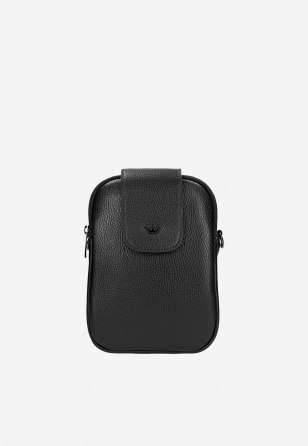 Mała czarna torebka na ramię ze skóry licowej 80433-51