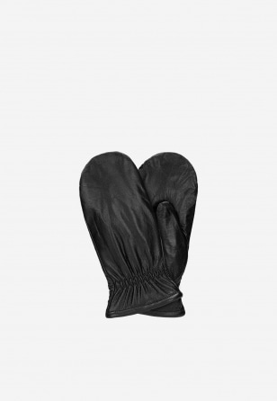 Czarne skórzane rękawiczki z jednym palcem 98128-51