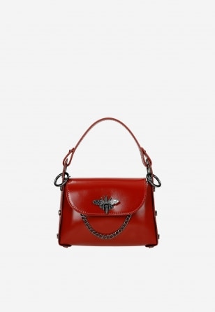 Czerwona wizytowa torebka z zapięciem w owada 80318-55