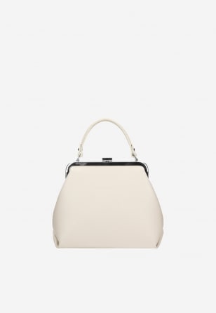 Beżowa skórzana torebka frame bag 80257-74