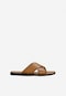 Light brown men's slippers with crisscross straps 32023-52