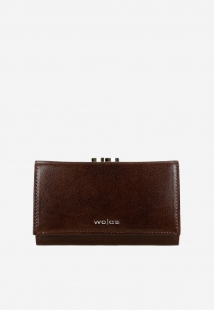 Brązowy skórzany portfel damski z blokadą RFID 91085-53