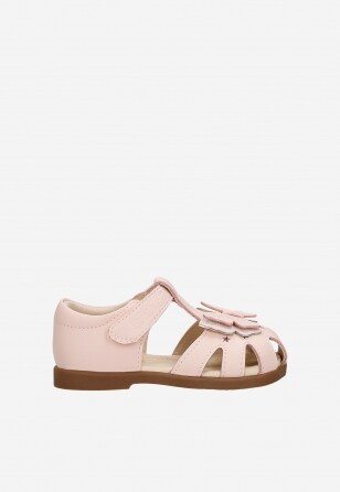 Różowe wizytowe sandały dziewczęce z motylkiem 89004-15