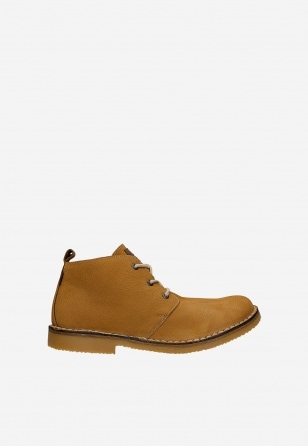 Jasnobrązowe trzewiki męskie typu chukka 24400-23