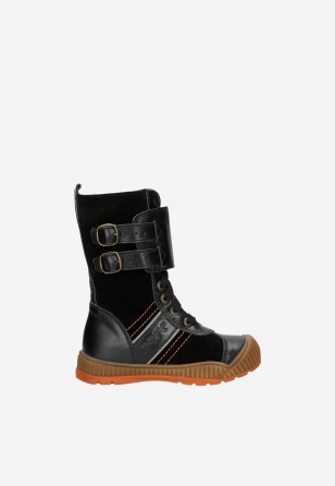 Kozaki ocieplane BARTEK T-94203/ST/0IZ, dla dziewcząt, czarno-pomarańczowy T-94203/ST/0IZ